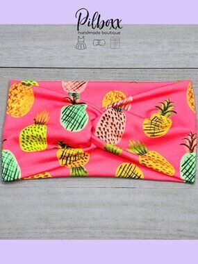 Wide Pink Pineapple Headband